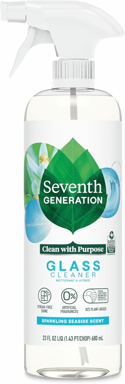 Seventh Generation Natural Glass & Surface Cleaner, Sparkling Seaside, 23 Fl Oz