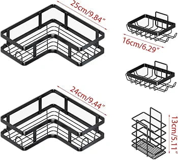 5 PIECES SHOWER CANDY BATHROOM WALL STORAGE