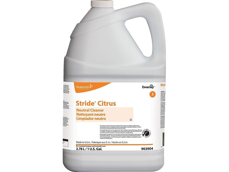 Diversey Stride Neutral Cleaner, Citrus Scent, 128 Oz Bottle, Case Of 4