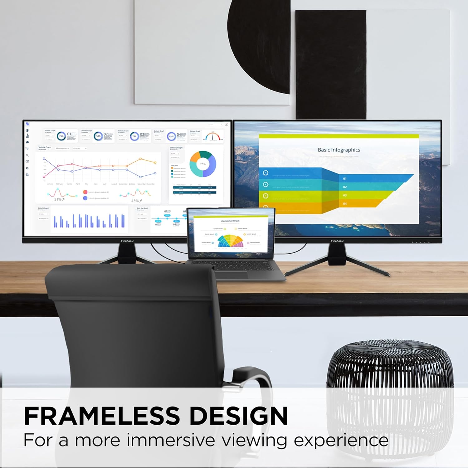 ViewSonic VX Series IPS Monitors with 65W USB-C and Ultra-Thin Bezels