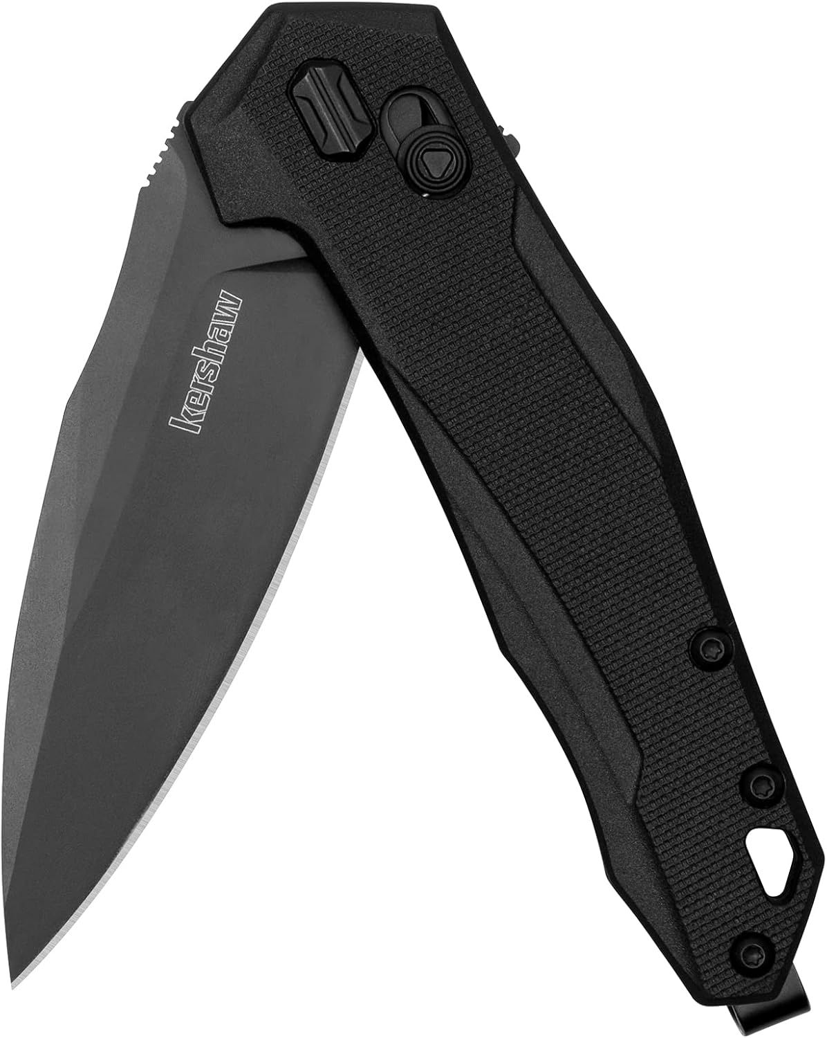 Kershaw Monitor Folding Pocket Knife, 3 Inch Black Blade with D2 Steel, DuraLock Locking Mechanism
