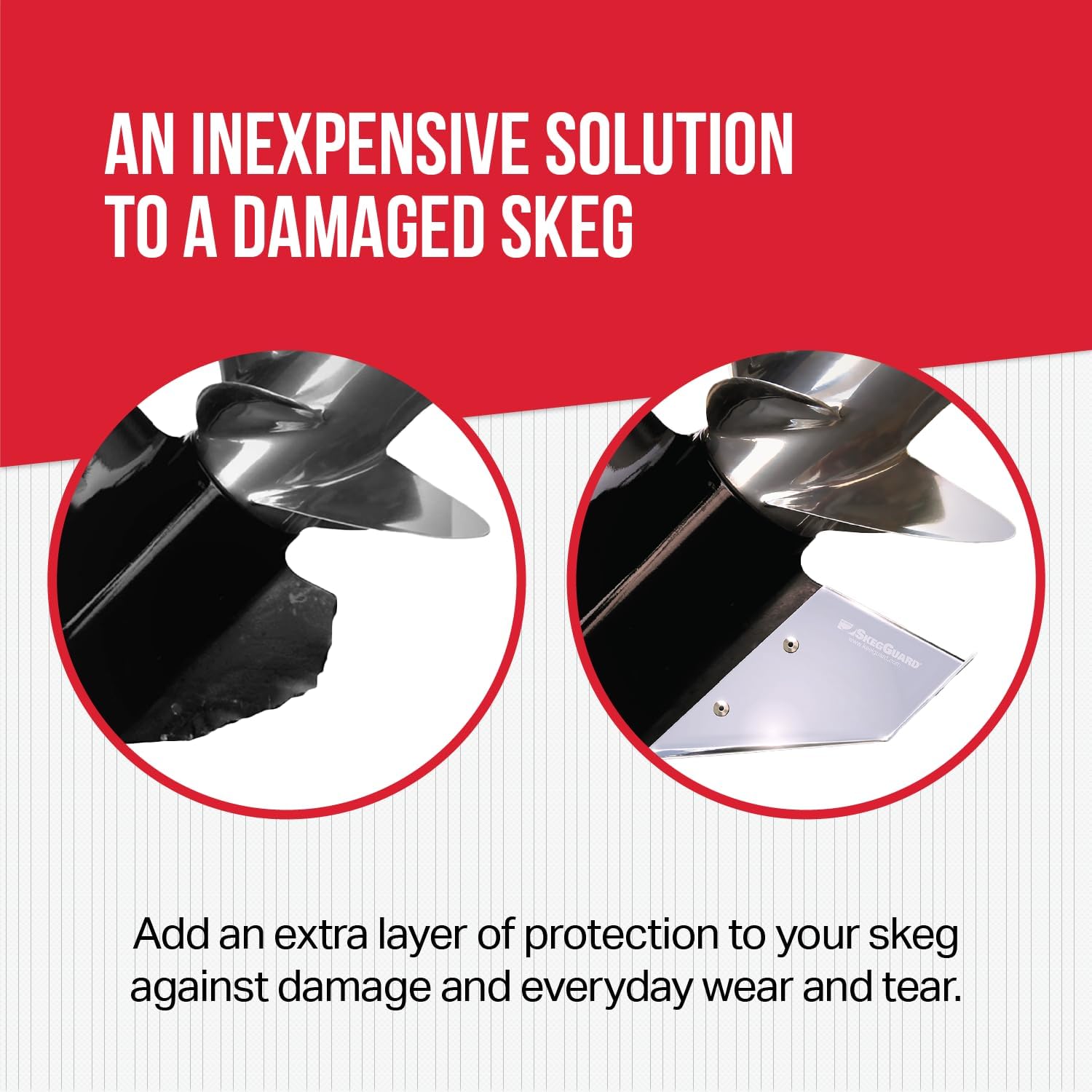 MEGAWARE KEELGUARD SkegGuard 27281 Skeg Protector with Drain Hole - Protects Against Ramp Dragging and Wear and Tear