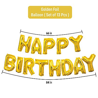 Happy Birthday Banner – Golden Foil