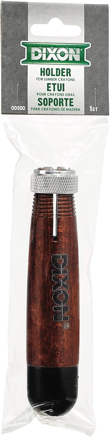 Dixon - DIX00500 Industrial Lumber Crayon Holder for 1/2" Round or Hexagonal Crayons, Wood with Metal Chuck, Walnut