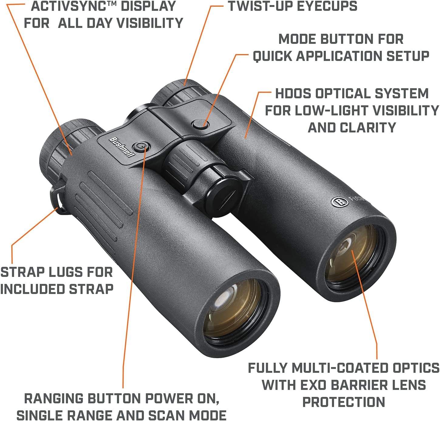 Bushnell Fusion X 10x42mm Rangefinder Binoculars, Hunting Binoculars with Built-in Rangefinder