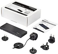 StarTech.com HDMI Splitter - 4-Port - 4K 60Hz - HDMI Splitter 1 In 4 Out - 4 Way HDMI Splitter - HDMI Port Splitter (ST124HD202), Black 4K60 HDR