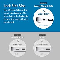 Kensington N17 Dell Laptop Computer Lock, Combination Security Locking Cable (K68008WW) Black