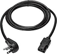 Tripp Lite Desktop Computer AC Power Cord, Right-Angle NEMA 5-15P to C13, 10A, 125V, 18 AWG, 6 ft., Black