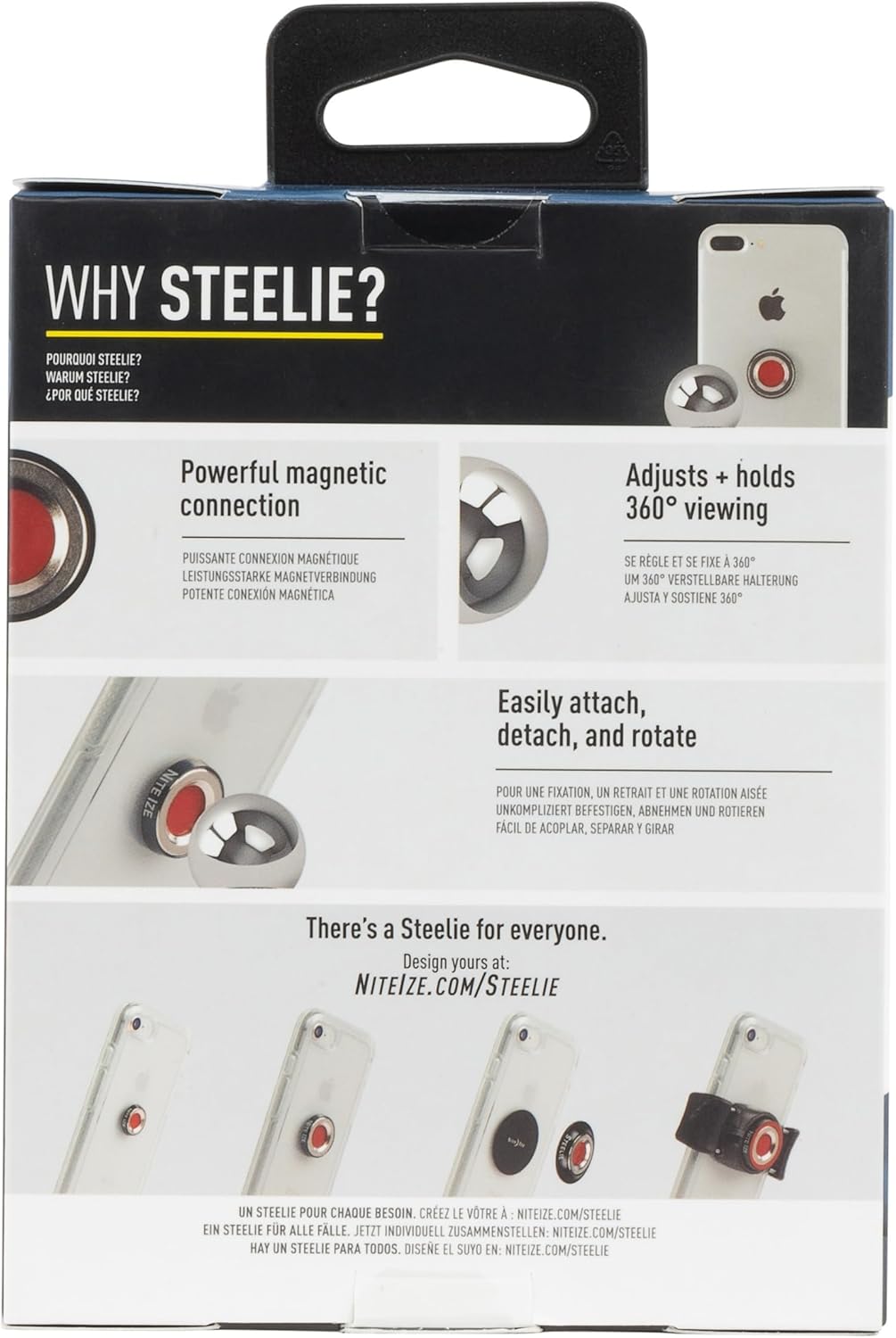 Nite Ize Steelie Pedestal Mount - Tabletop Stand Compatible with MagSafe iPhones & Tablets - Magnetic Desk Phone Mount