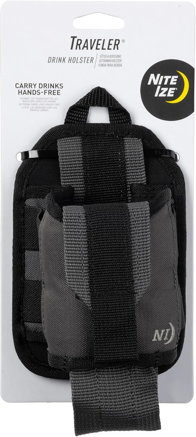 Nite Ize Traveler Drink Holster - Traveler & Water Bottle Holder for Hands-Free Use