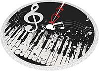 Black White Music Note Printed Christmas Tree Skirt 30 Inch - Thick Xmas Tree Skirt with Tassel for Indoor Outdoor Xmas Tree
