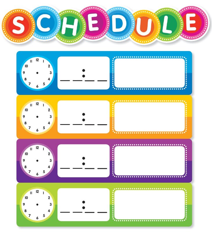 Color Your Classroom Schedule Mini Bulletin Board Set, Assorted Colors
