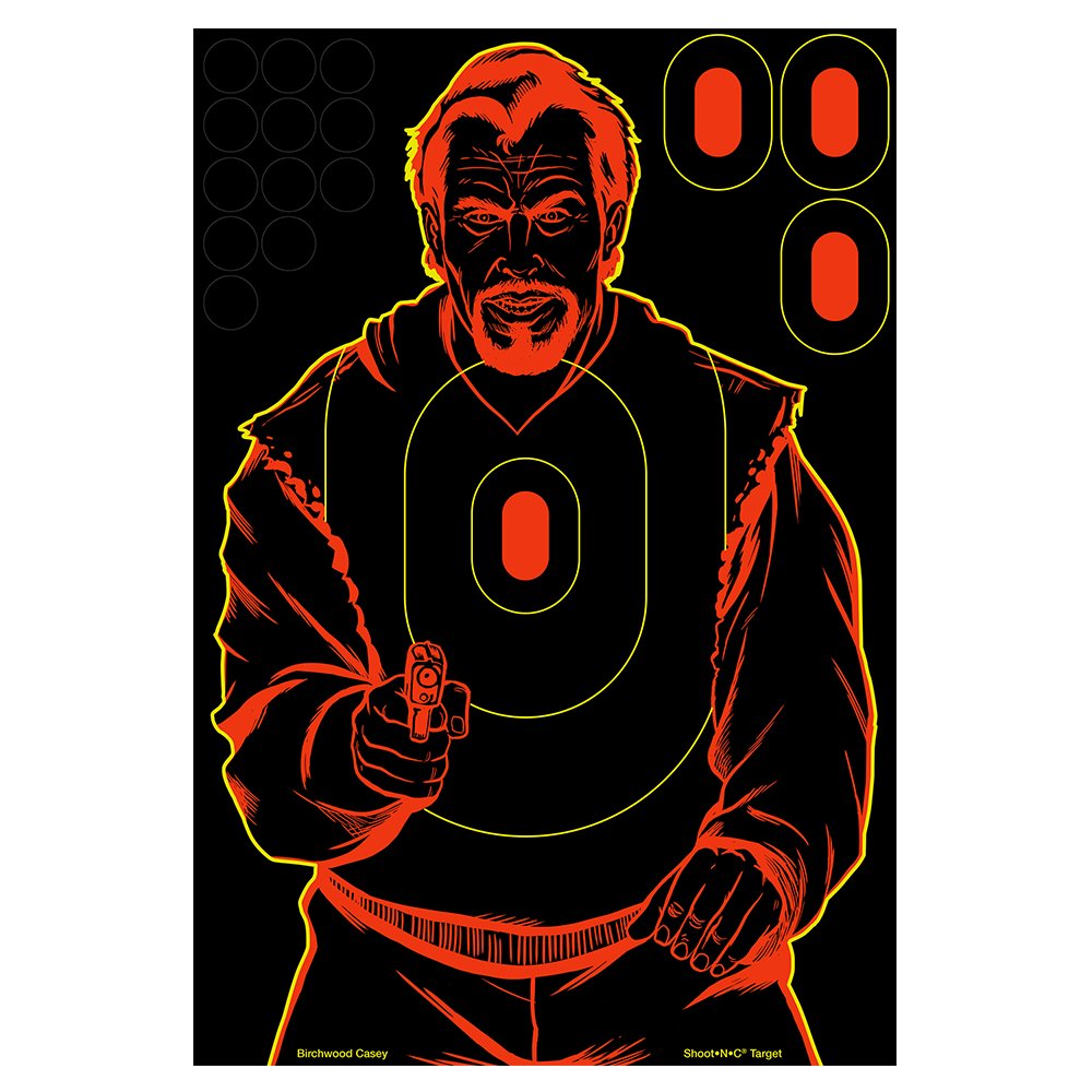 BIRCHWOOD CASEY Shoot-N-C Bad Guy Silhouette Reactive Self-Adhesive Targets