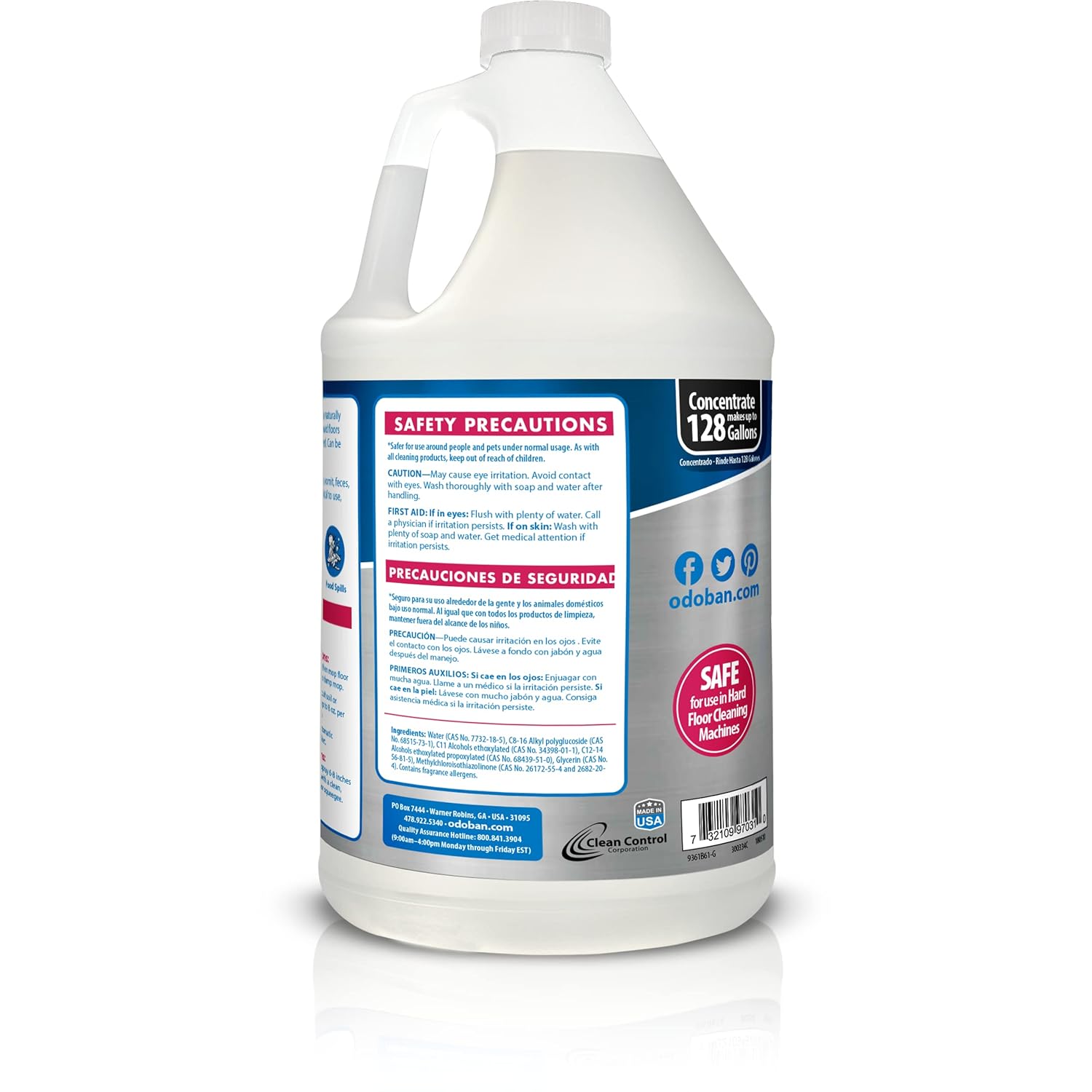 OdoBan Pet Solutions No Rinse Neutral pH Floor Cleaner Concentrate, 1 Gallon Citrus 128 Fl Oz (Pack of 1)