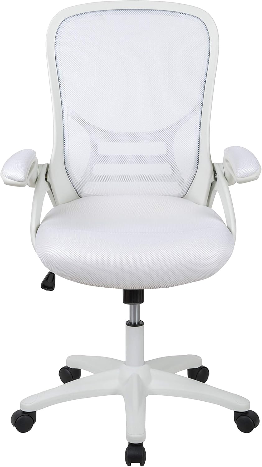 Flash Furniture Porter High-Back Mesh Ergonomic Swivel Office Chair with Adjustable Lumbar Support and Flip-Up Armrests