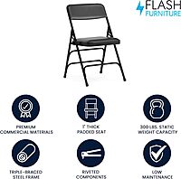 Flash Furniture Hercules Series Upholstered Metal Folding Chairs