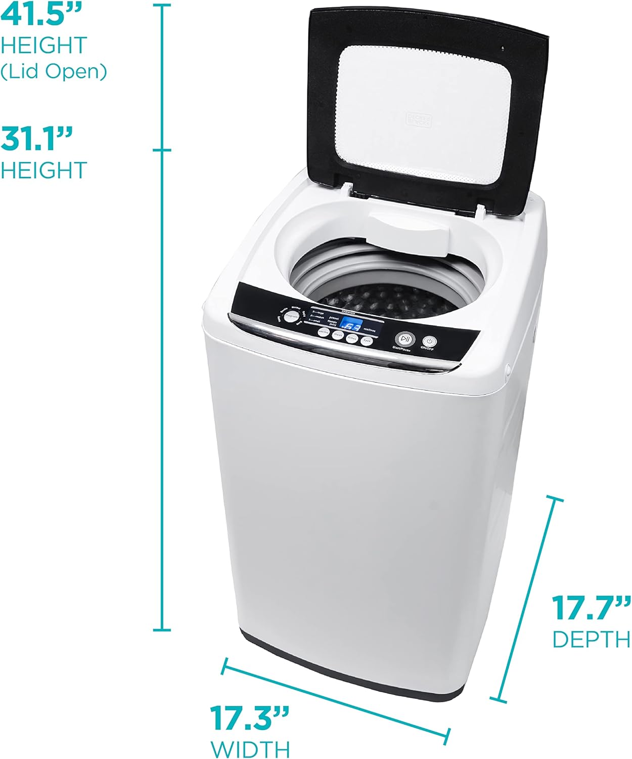 BLACK+DECKER Portable Washer, Top-Load with Stainless Steel Tub