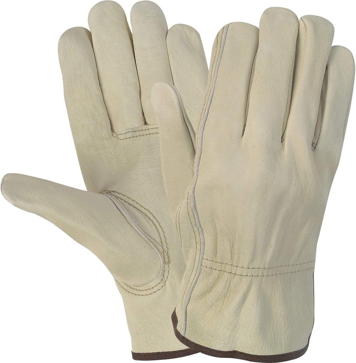 MCR Safety 3215 Economy Grade Unlined Cow Grain Leather Driver Gloves with Keystone Thumb