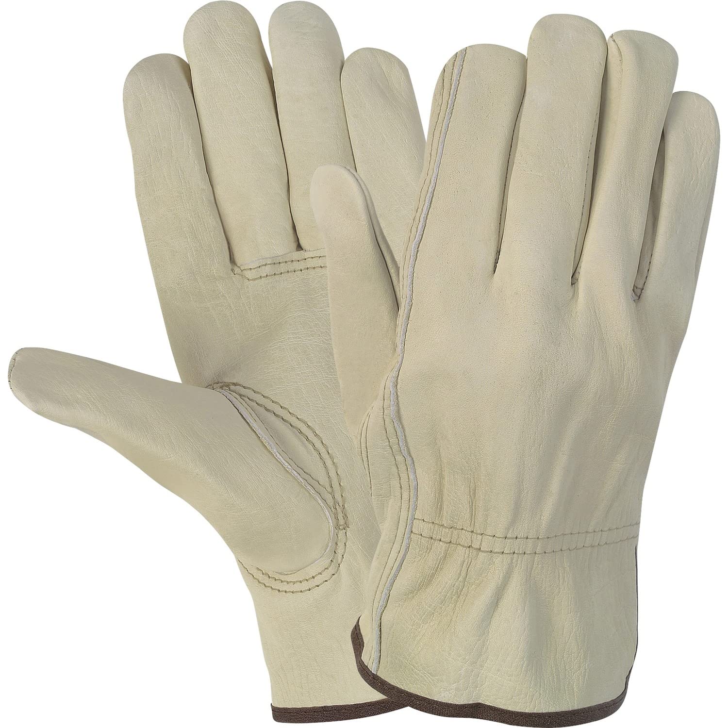 MCR Safety 3215 Economy Grade Unlined Cow Grain Leather Driver Gloves with Keystone Thumb