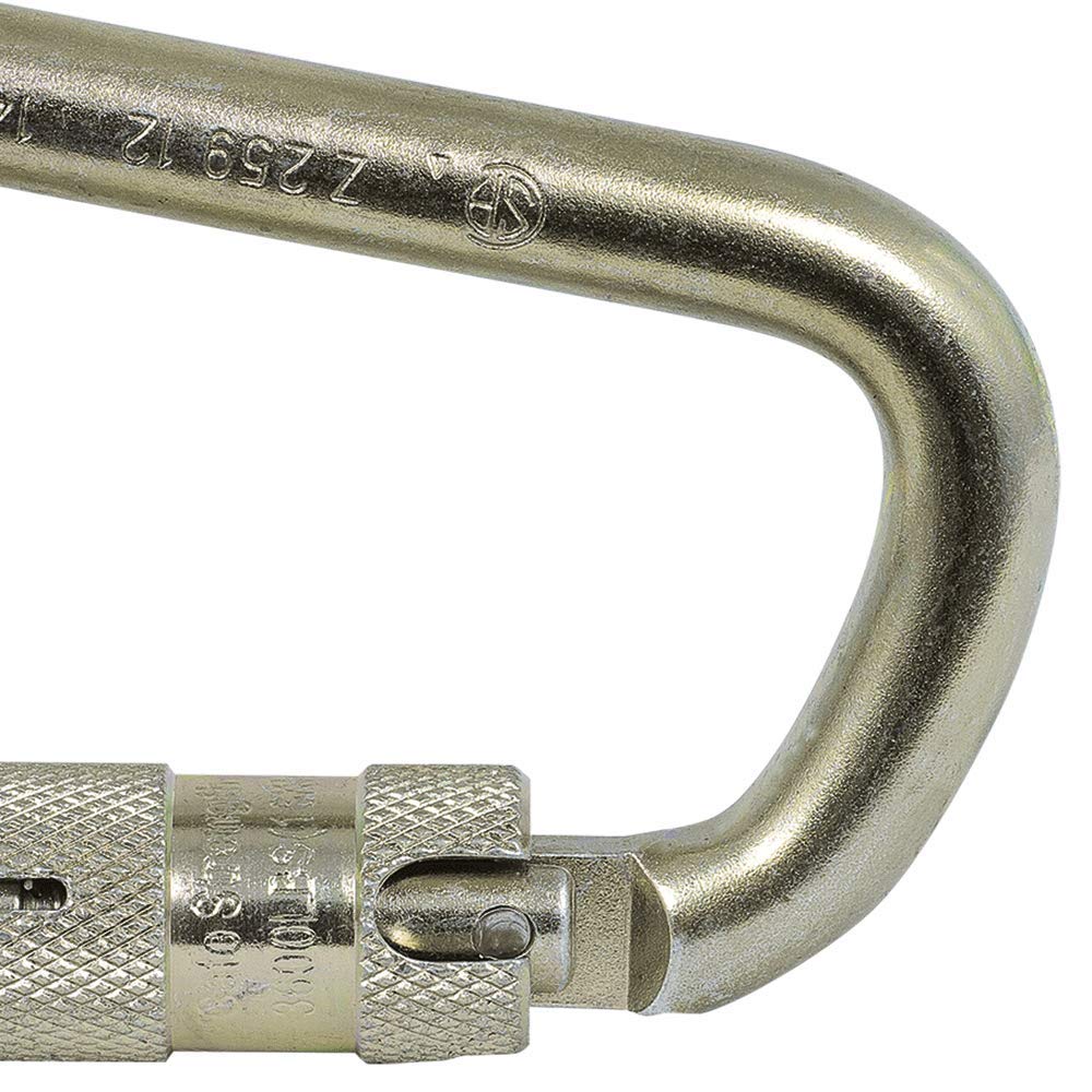 Peakworks Lightweight, Easy to Use, Zinc Plated Steel, 1" Double Locking Carabiner, 2"x 2"x1", V860120