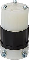Leviton 15 Amp, 250 Volt, NEMA L6-15R, 2P, 3W, Locking Connector, Industrial Grade, Grounding, 4579-C, Black-White