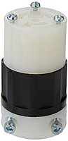 Leviton 15 Amp, 250 Volt, NEMA L6-15R, 2P, 3W, Locking Connector, Industrial Grade, Grounding, 4579-C, Black-White