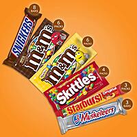 Mars M&M'S, SNICKERS, 3 MUSKETEERS, SKITTLES & STARBURST Variety Pack Full Size Bulk Candy Assortment, 56.11 oz, 30 Count 56.11 Ounce (Pack of 1)