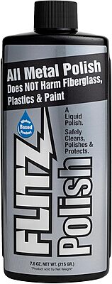Flitz Multi Purpose Metal Polish Liquid - 7.6oz Bottle of USA-Made Tarnish Remover - For Aluminum, Chrome, Brass, Nickel
