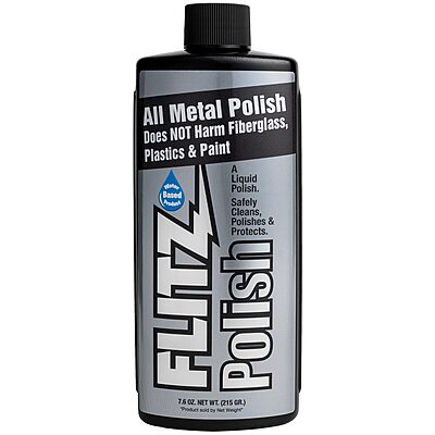Flitz Multi Purpose Metal Polish Liquid - 7.6oz Bottle of USA-Made Tarnish Remover - For Aluminum, Chrome, Brass, Nickel