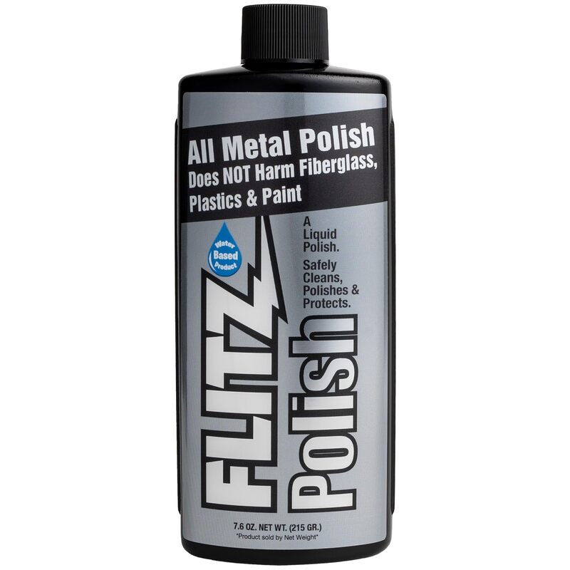 Flitz Multi Purpose Metal Polish Liquid - 7.6oz Bottle of USA-Made Tarnish Remover - For Aluminum, Chrome, Brass, Nickel