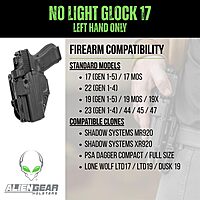 ALIEN GEAR Rapid Force Level 2 OWB Holster – Locking Belt Slide – Left Hand – Optic Compatible