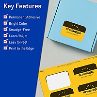 Avery Printable Rectangle Scalloped Labels, Sure Feed Technology, 2" x 3", Bright Yellow, Print-to-The-Edge