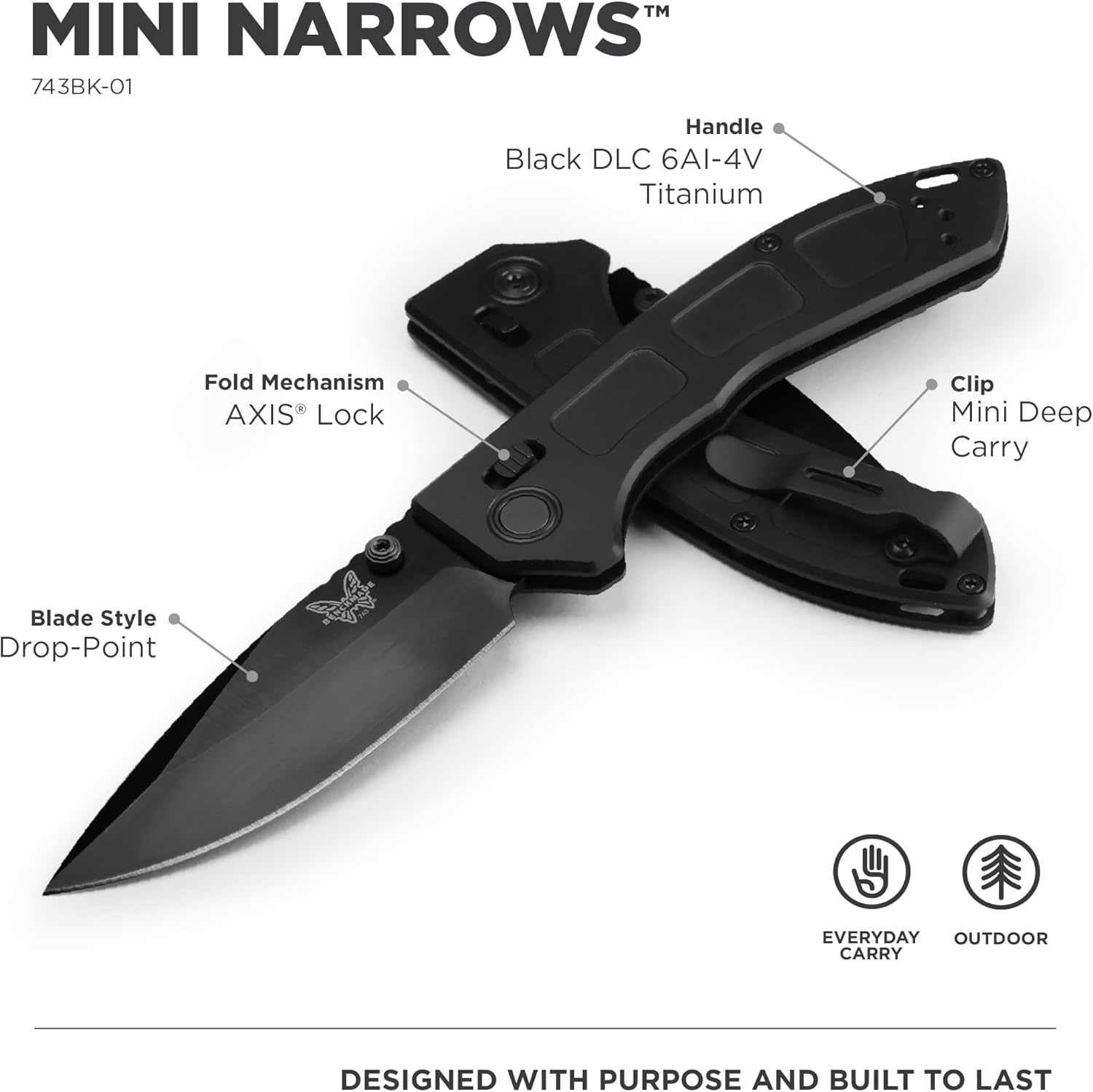 BENCHMADE Mini Narrows Folding Knife (743)