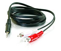 C2G/Cables To Go Legrand - C2G 3.5MM to RCA Y-Cable, 6 Foot Y Splitter Audio Cable RCA