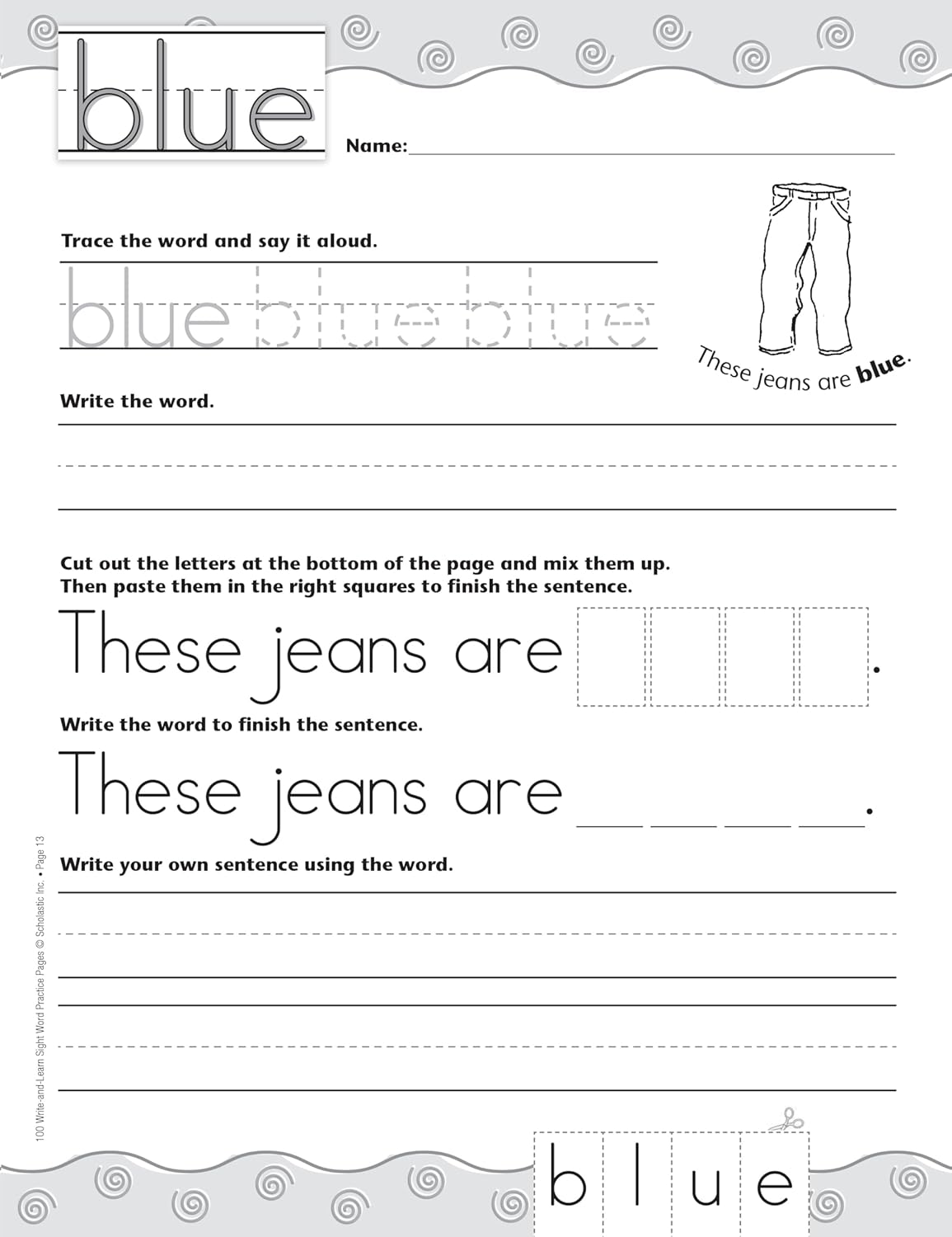 100 Write-and-Learn Sight Word Practice Pages: Engaging Reproducible Activity Pages That Help Kids Recognize, Write