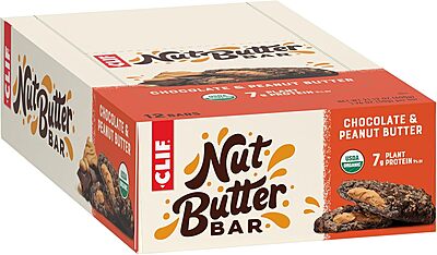 Clif Bar - Nut Butter Bar - Organic Snack Bars - Chocolate Peanut Butter - Organic - Plant Protein