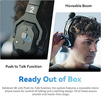 HOLLYLAND Solidcom SE Pro 5S 5-Person Full-Duplex Single-Ear Headset Intercom System (1.9 GHz)