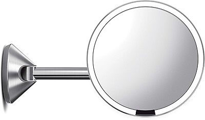 simplehuman 8" Sensor Makeup Mirror, Wall Mount, 5x Magnification, Hard-Wired (100-240V)