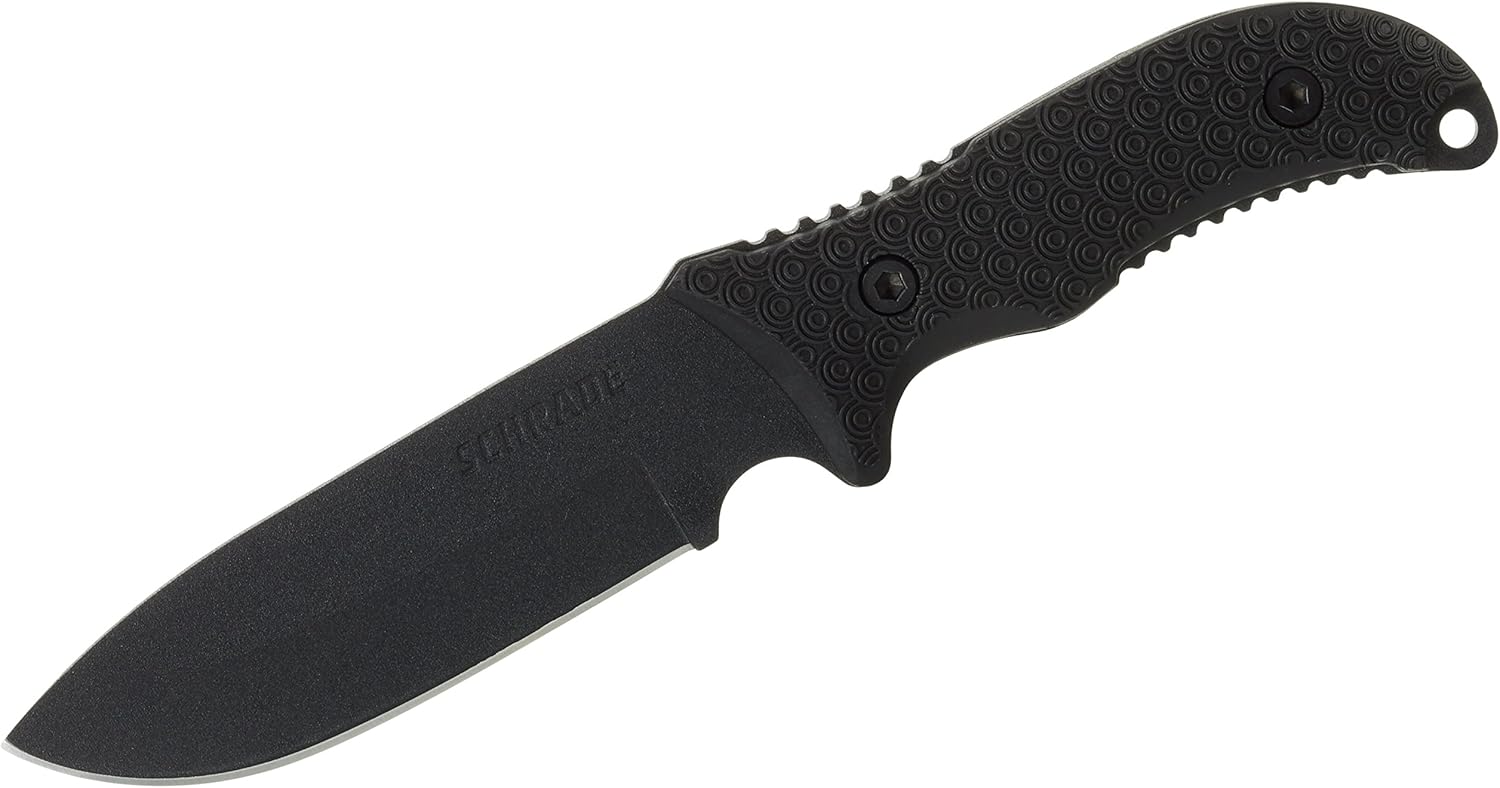 Schrade Delta Class Bedrock Sheepsfoot Fixed Blade with 10.4in Stainless Steel Blade, TPE Handle for Outdoor Survival