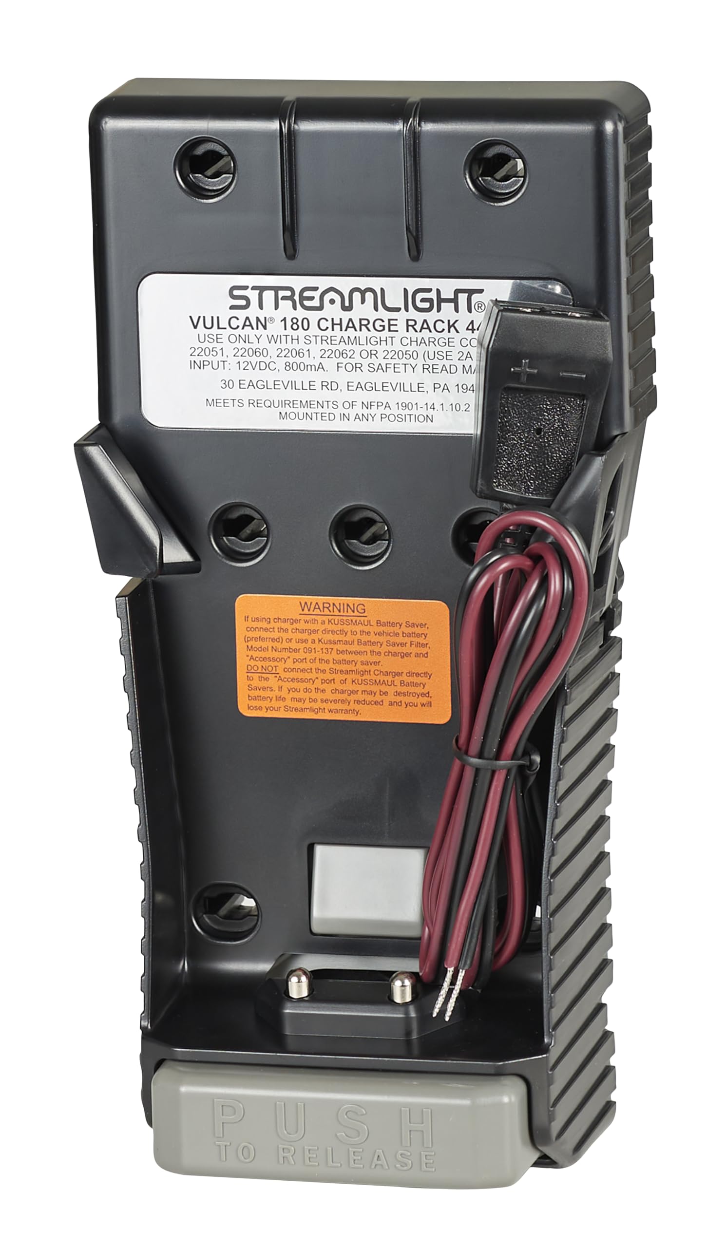 Streamlight 44306 Direct Wire 12V DC Charge Kit (Vulcan 180) Black