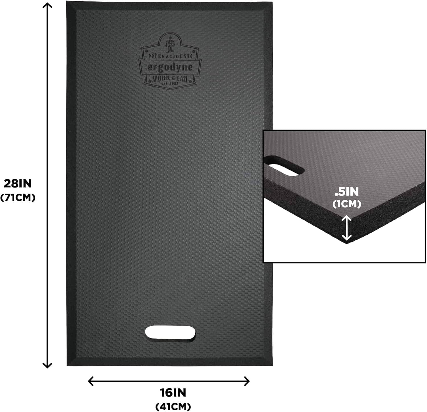 Ergodyne ProFlex Kneeling Pad, Thin Foam NBR Knee Cushion, Portable