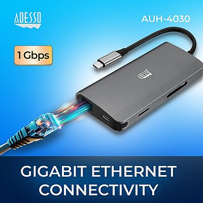 USB C Docking Station Multiport Adapter Type C Hub HDMI Support 4K, RJ45 Ethernet Port, 100W PD Charging, 3*USB, SD/TF Card Reader (TAA Compliant)