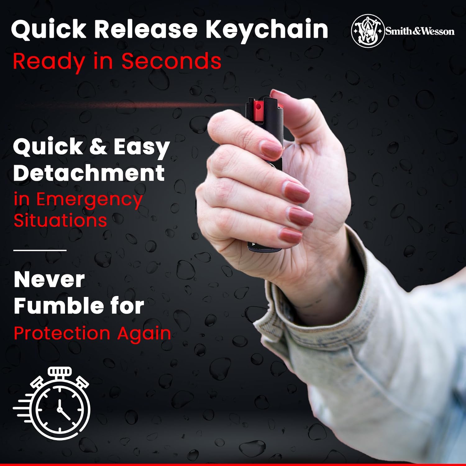Smith & Wesson Pepper Shield Keychain Quick-Release Pepper Spray for Women