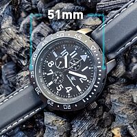 Smith & Wesson Men's Calibrator Watch, 5ATM, Stainless Steel Caseback, Precision Quartz, Black Rubber Strap, 51mm White