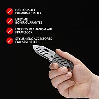 BOKER Plus 01BO010 Credit Card Knife with 2-1/4 in. Straight Edge Blade, Black