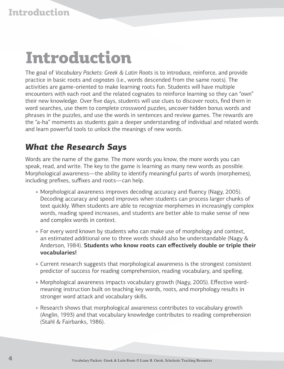 Vocabulary Packets: Greek & Latin Roots: Ready-to-Go Learning Packets That Teach 40 Key Roots and Help Students Unlock