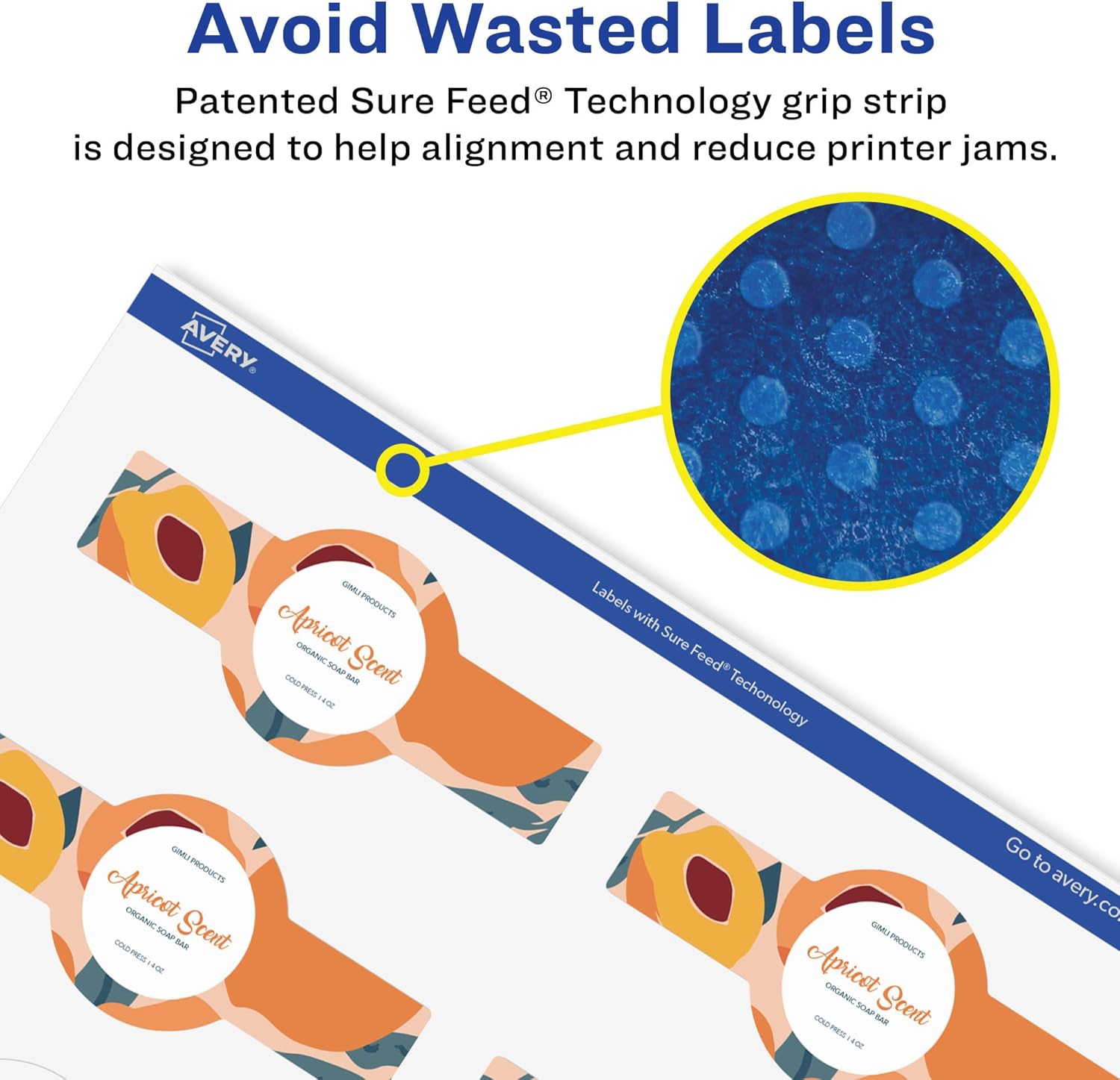 Avery Glossy Clear Wraparound Band Labels, Sure Feed Technology, 1.5" x 3.5"