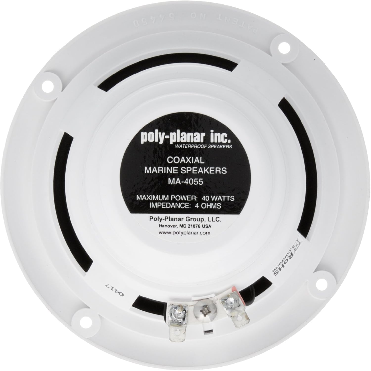 Poly-Planar MA-4055W 5-Inch Round Flush-Mount Marine Speakers, White (Pair)