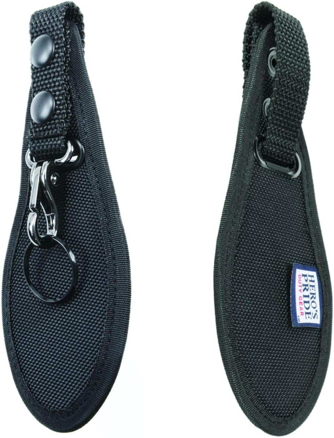 Hero's Pride Duty Belt Key Holder - Durable Ballistic Scabbard with Deluxe Metal Clip and Split Key Ring