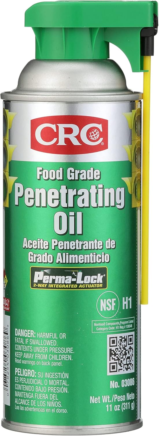 CRC Food Grade Penetrating Oil 03086 – 11 Wt. Oz., General Purpose Lubricant for Food Processing Equipment 1 Pack 11 Oz